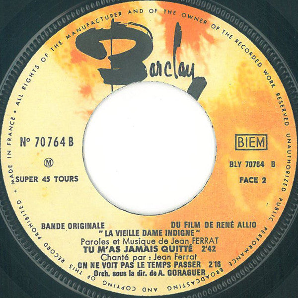Jean Ferrat : La Vieille Dame Indigne (7", EP)