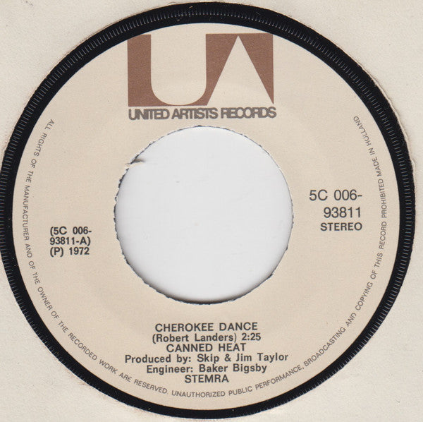 Canned Heat : Cherokee Dance (7")