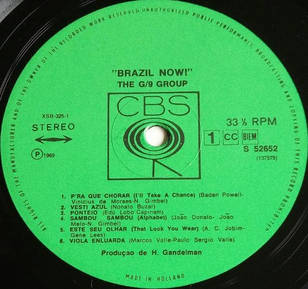 The G/9 Group : Brazil Now! (LP, Album)