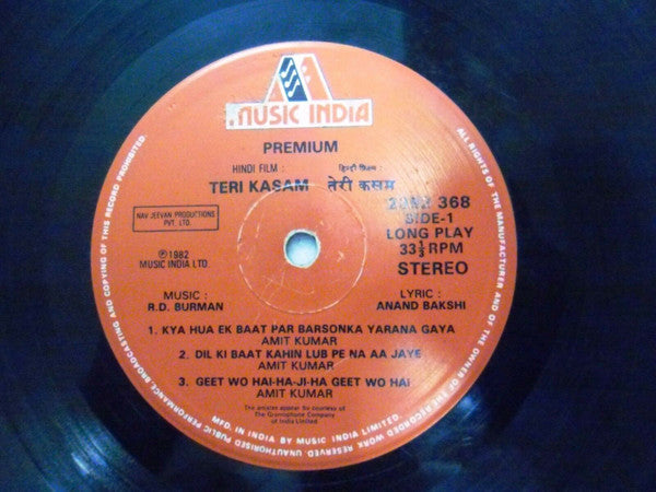 R.D. Burman*, Anand Bakshi : Teri Kasam (LP, Gat)
