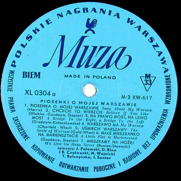 Various : Piosenki O Mojej Warszawie (Songs About My Warsaw) (LP, Comp, Mono)