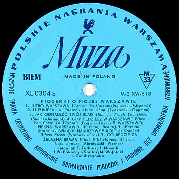 Various : Piosenki O Mojej Warszawie (Songs About My Warsaw) (LP, Comp, Mono)