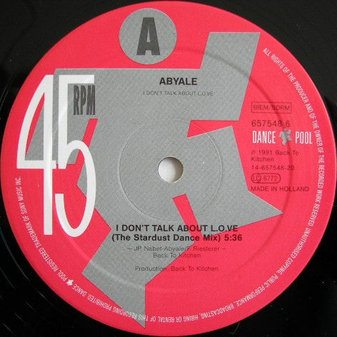 Abyale : I Don't Talk About L.O.V.E. (12")
