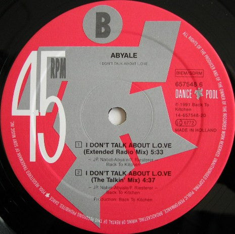 Abyale : I Don't Talk About L.O.V.E. (12")