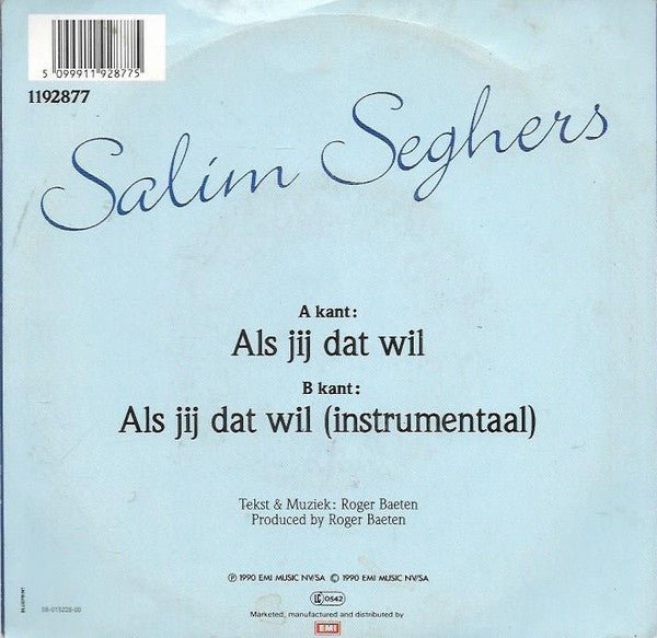Salim Seghers : Als Jij Dat Wil (7")