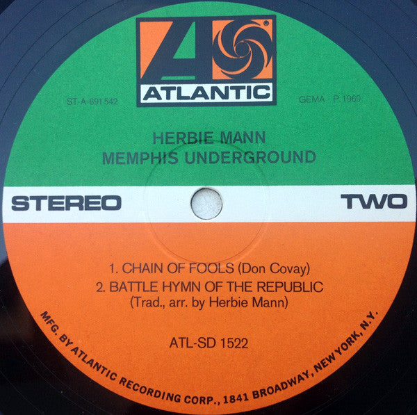 Herbie Mann : Memphis Underground (LP, Album)