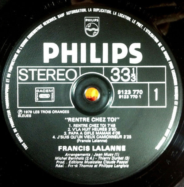 Francis Lalanne : Rentre Chez Toi (LP, Album)