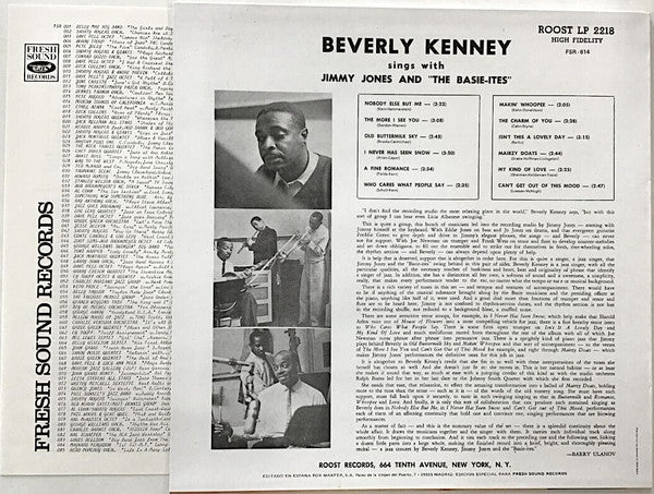 Beverly Kenney  With  Jimmy Jones (3)  And  The Basie-ites, Joe Newman, Frank Wess, Eddie Jones, Freddie Green, Jo Jones : Sings With Jimmy Jones And "The Basie-Ites" (LP, Album, Mono, RE)