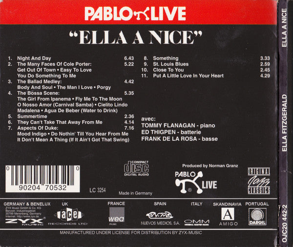 Ella Fitzgerald : Ella A Nice (CD, Album, RE, RM, Dig)