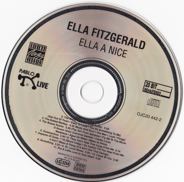 Ella Fitzgerald : Ella A Nice (CD, Album, RE, RM, Dig)
