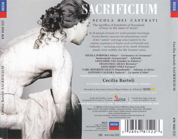 Cecilia Bartoli • Il Giardino Armonico • Giovanni Antonini : Sacrificium (CD, Album)