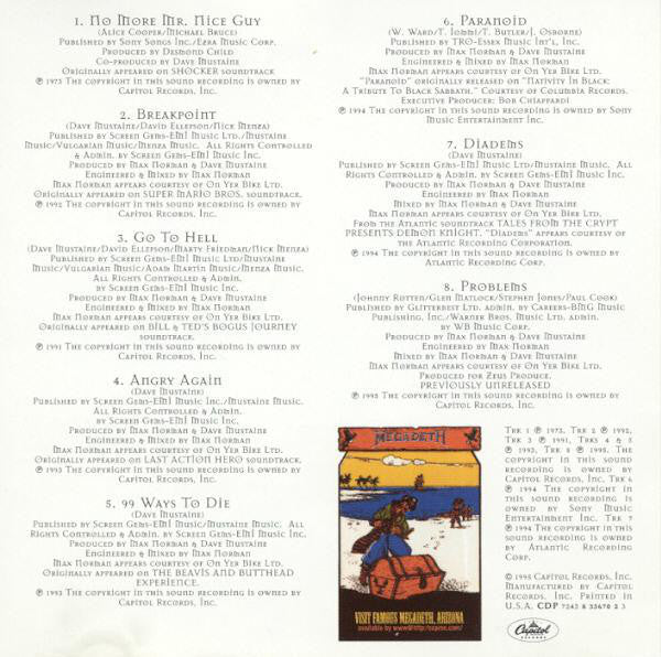 Megadeth : Hidden Treasures (CD, Album, Comp, Ltd)