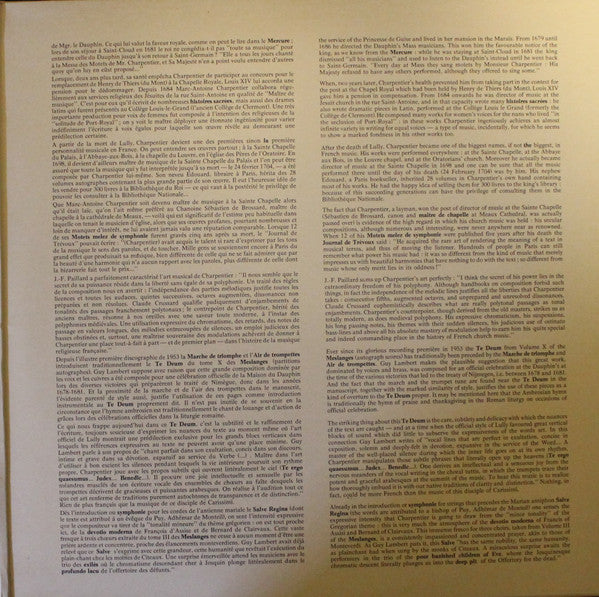 Marc Antoine Charpentier, Gulbenkian Orchestra, Michel Corboz : Te Deum (LP, Album, RE)