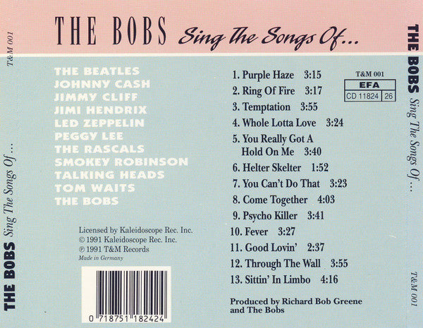 The Bobs : Sing The Songs Of... (CD, Comp)
