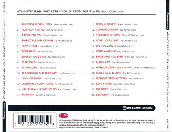 Various : Atlantic R&B 1947-1974 - Volume 3: 1955-1957 (CD, Comp)