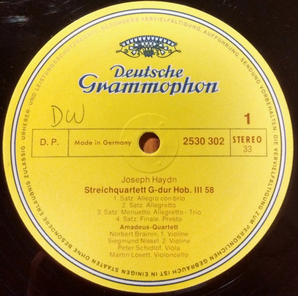 Joseph Haydn, Amadeus-Quartett : Streichquartette G-Dur Op.54,1 / C-Dur Op 54,2 = String Quartets In G Major, Op. 54,1 / In C Major, Op. 54,2 (LP)