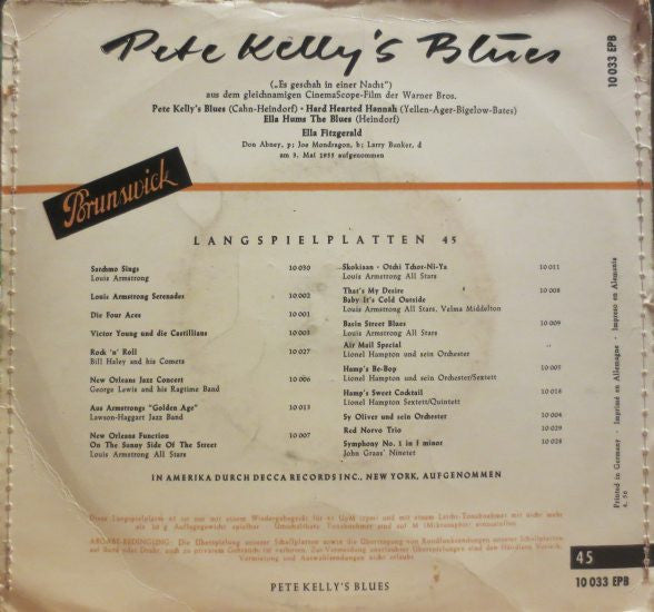Ella Fitzgerald : Pete Kelly's Blues (7", EP, Ora)