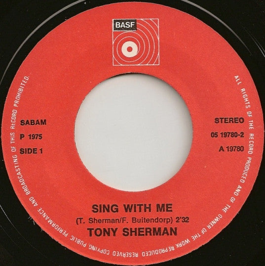 Tony Sherman : Sing With Me (7", Single)