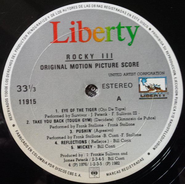 Bill Conti : Rocky III - Original Motion Picture Score (LP, Album)