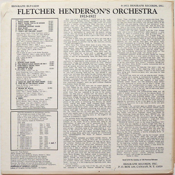 Fletcher Henderson Orchestra* : 1923-1927 (LP, Comp)