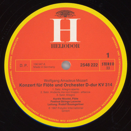 Wolfgang Amadeus Mozart, Michel Blavet, Jean-Marie Leclair : Flötenkonzerte (LP, RE)