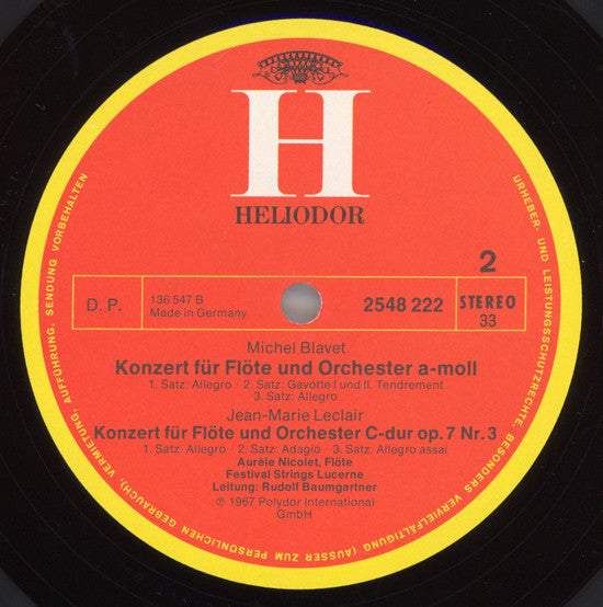 Wolfgang Amadeus Mozart, Michel Blavet, Jean-Marie Leclair : Flötenkonzerte (LP, RE)