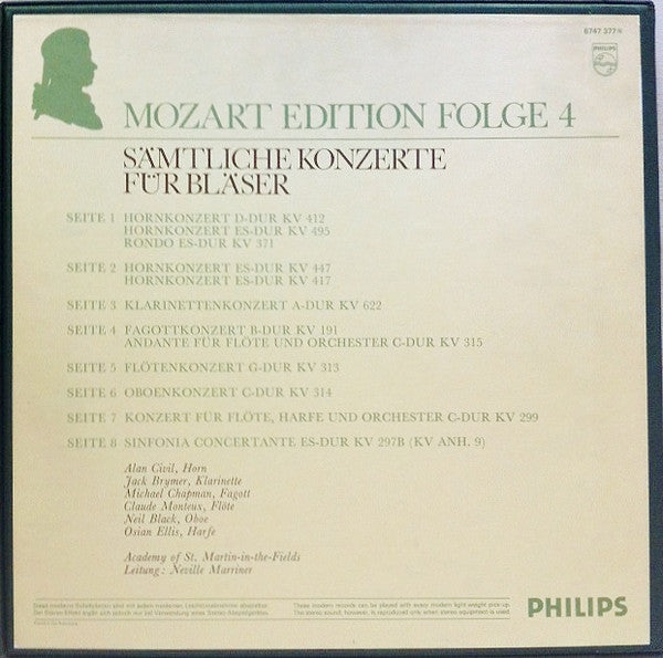 Wolfgang Amadeus Mozart : Mozart Edition 4 ● Sämtliche Konzerte Für Bläser (4xLP + Box, Comp)