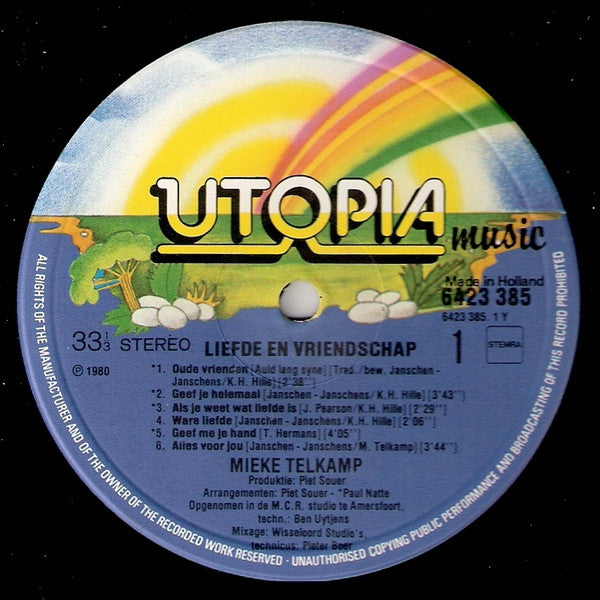 Mieke Telkamp : Liefde En Vriendschap (LP, Album)
