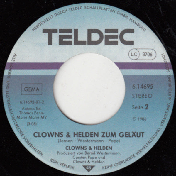 Clowns & Helden : Ich Liebe Dich / Clowns & Helden Zum Geläut (7", Single)