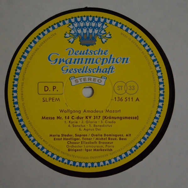 Wolfgang Amadeus Mozart : Krönungsmesse = Coronation Mass = Messe De Couronnement · Exsultate, Jubilate · Et Incarnatus Est (LP)