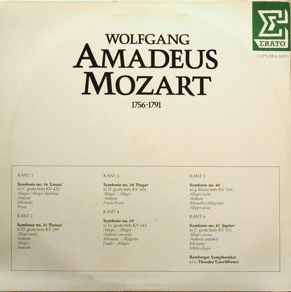 Wolfgang Amadeus Mozart : Late Symfonieen (3xLP)