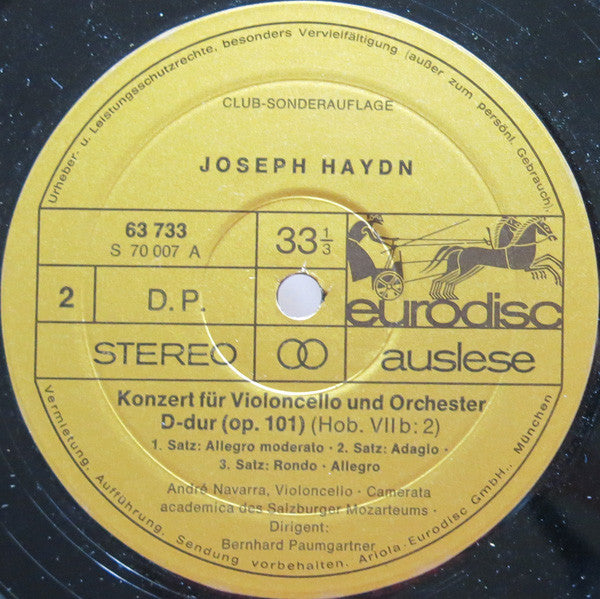 Joseph Haydn, André Navarra, Leopold Ludwig : Paukenschlag-Symphonie (LP, Comp, Club)