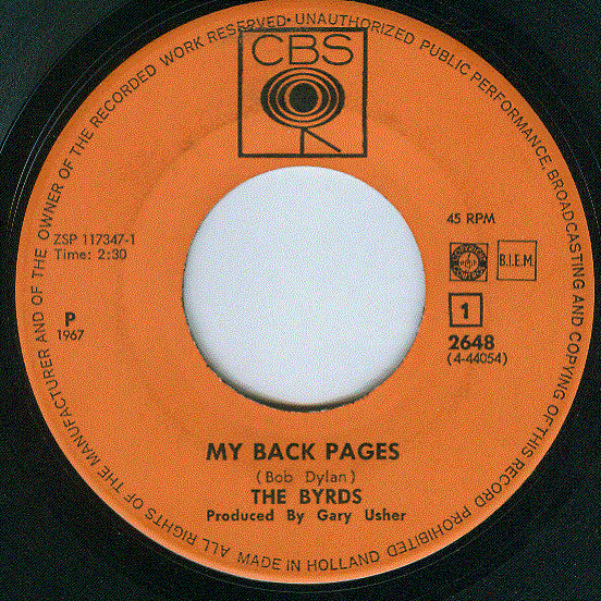 The Byrds : My Back Pages (7", Single)