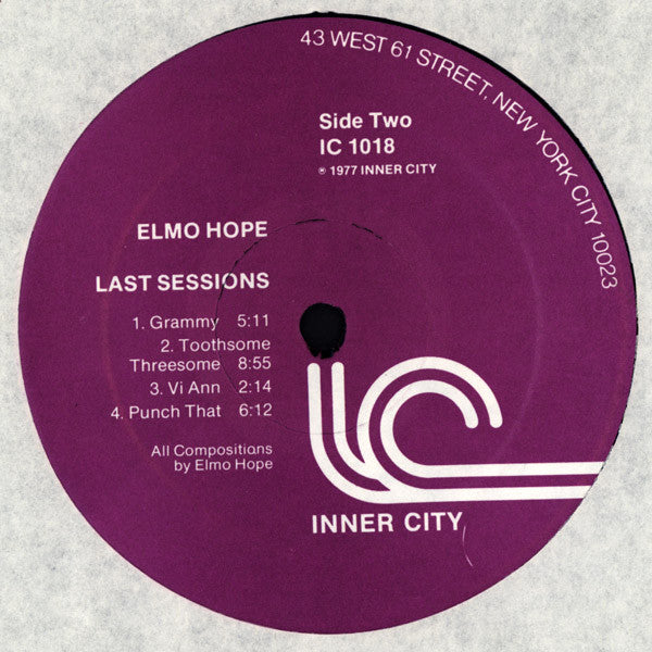 Elmo Hope : Last Sessions (LP, Album)