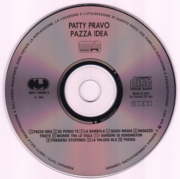 Patty Pravo : Pazza Idea (CD, Album, RE, RP)
