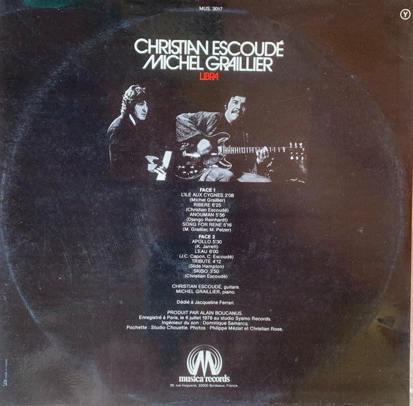 Michel Graillier, Christian Escoudé : Libra (LP, Album)