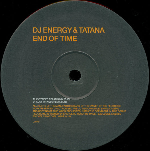 DJ Energy & Tatana* : End Of Time (12")