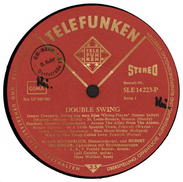 Klaus Wunderlich, Hubert Deuringer : Double Swing (LP, Album)