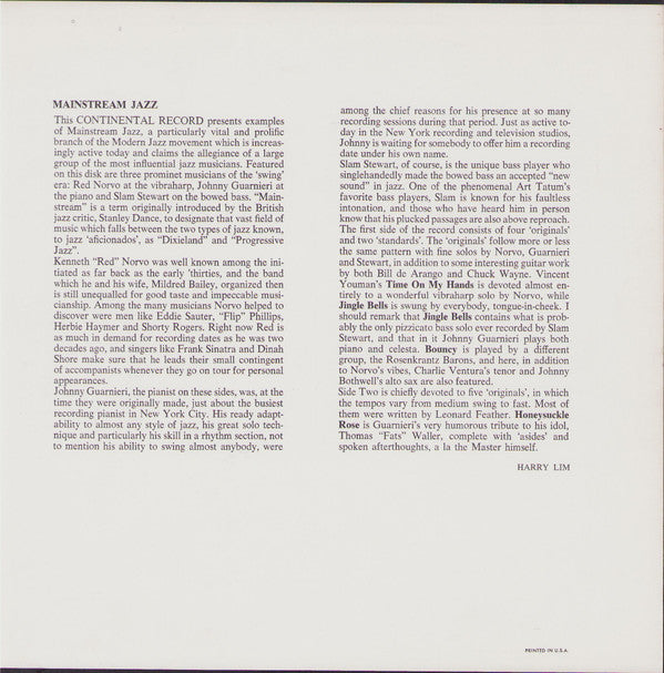 Red Norvo : Mainstream Jazz (LP, Album, Mono, Gat)