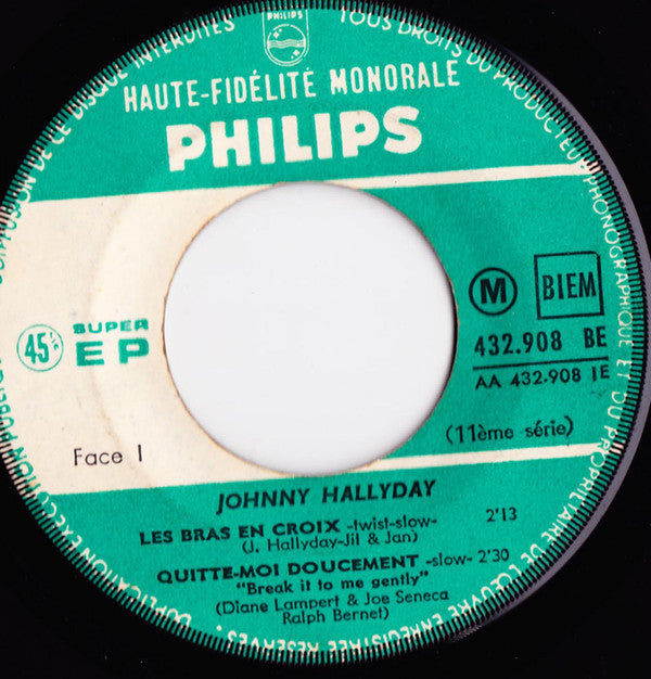 Johnny Hallyday : Les Bras En Croix (7", EP, Mono)