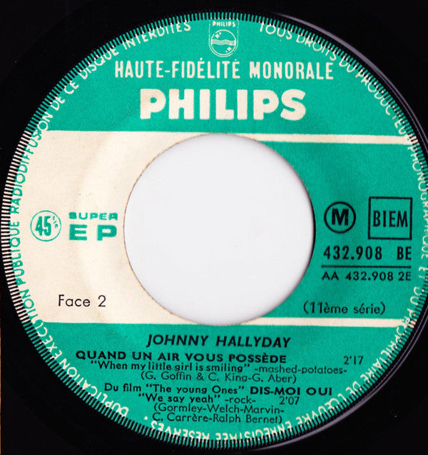 Johnny Hallyday : Les Bras En Croix (7", EP, Mono)