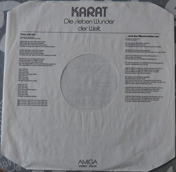 Karat : Die Sieben Wunder Der Welt (LP, Album, Glo)