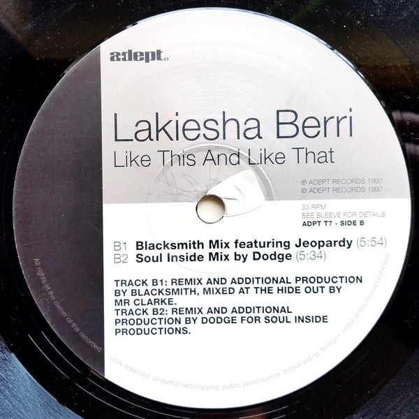 Lakiesha Berri : Like This And Like That (12")