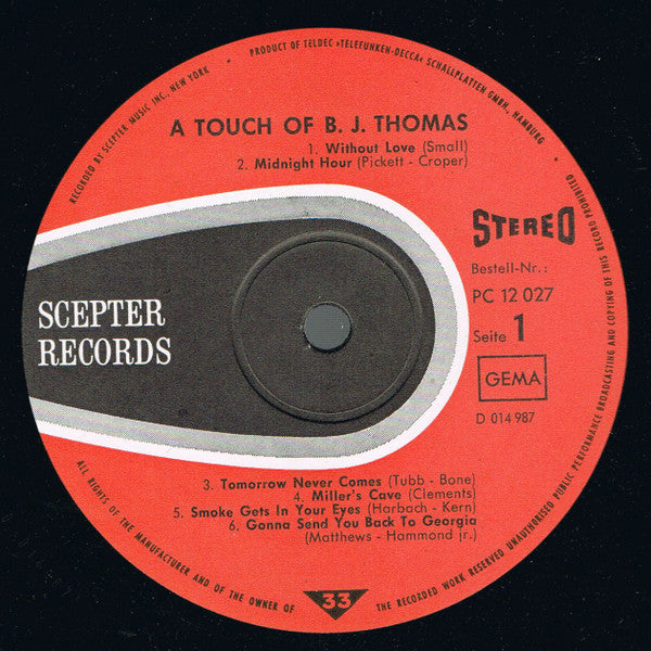 B.J. Thomas : A Touch Of (LP, Comp)