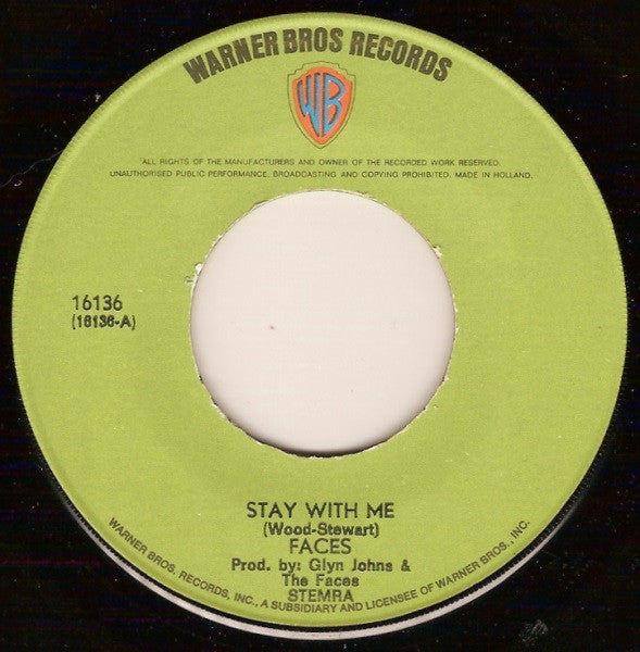 Faces (3) : Stay With Me  (7", Single)