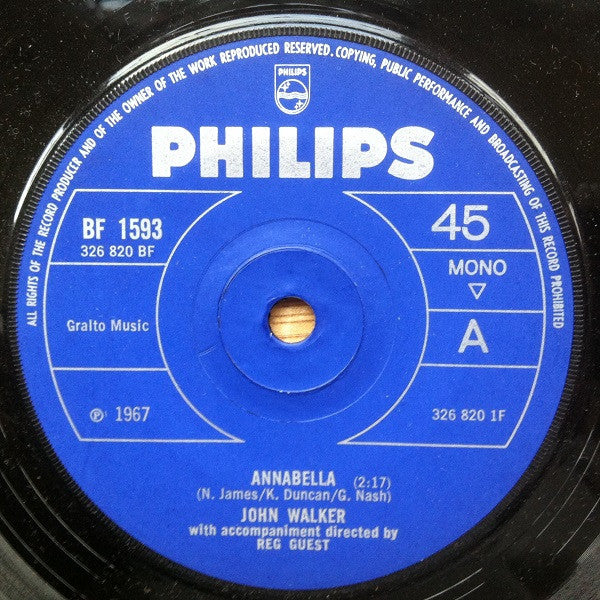 John Walker (3) : Annabella  (7", Single, Sol)