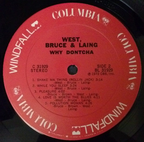 West, Bruce & Laing : Why Dontcha (LP, Album, Ter)