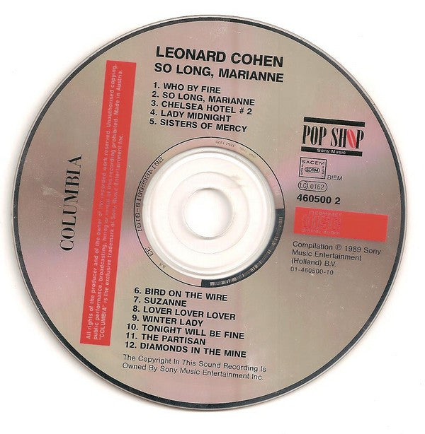 Leonard Cohen : So Long, Marianne (CD, Comp, RE)
