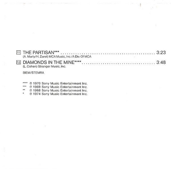 Leonard Cohen : So Long, Marianne (CD, Comp, RE)