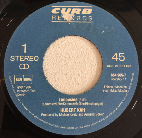 Hubert Kah : Limousine (7", Single)